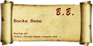 Bocke Bese névjegykártya